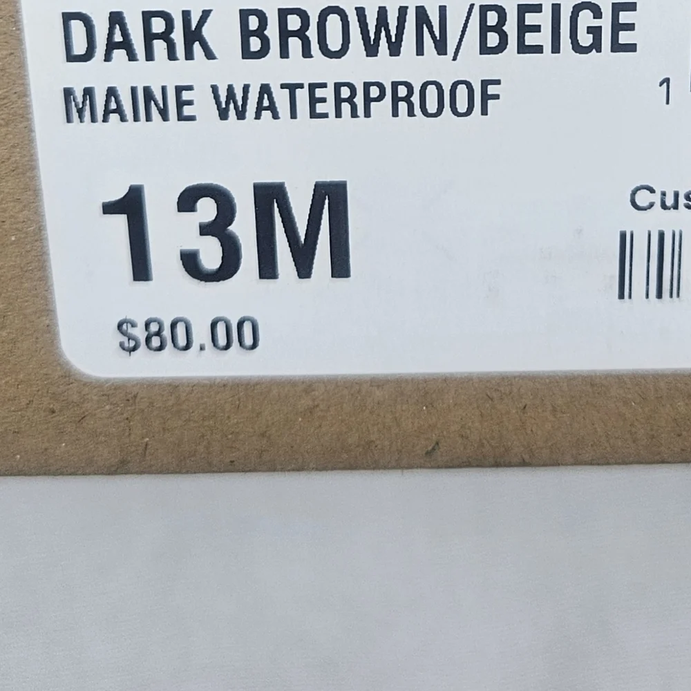 JBU Maine Waterproof Winter Duck Boot Dark Brown Beige NWT 13M Retail $80